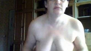 Old russian mom on webcam