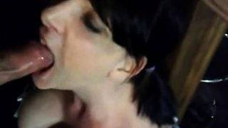 Sweet girl gives nice blowjob